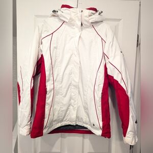 Women’s vintage Columbia ski waterproof onmi shield white jacket coat hooded M